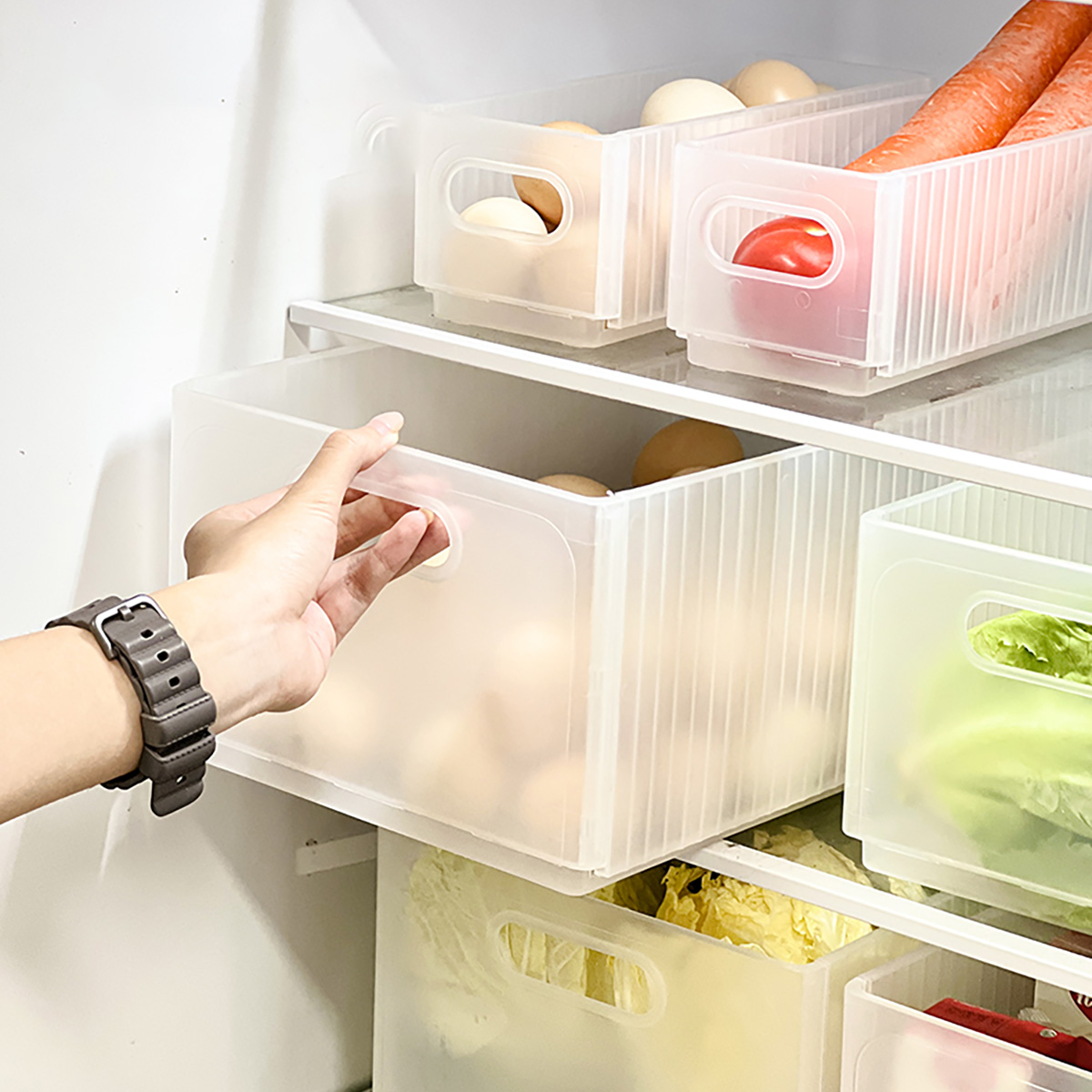 Kitchen Baking Tray Organizer - WORTHBUY Plastik Katlanır Buzdolabı Saklama Kutusu