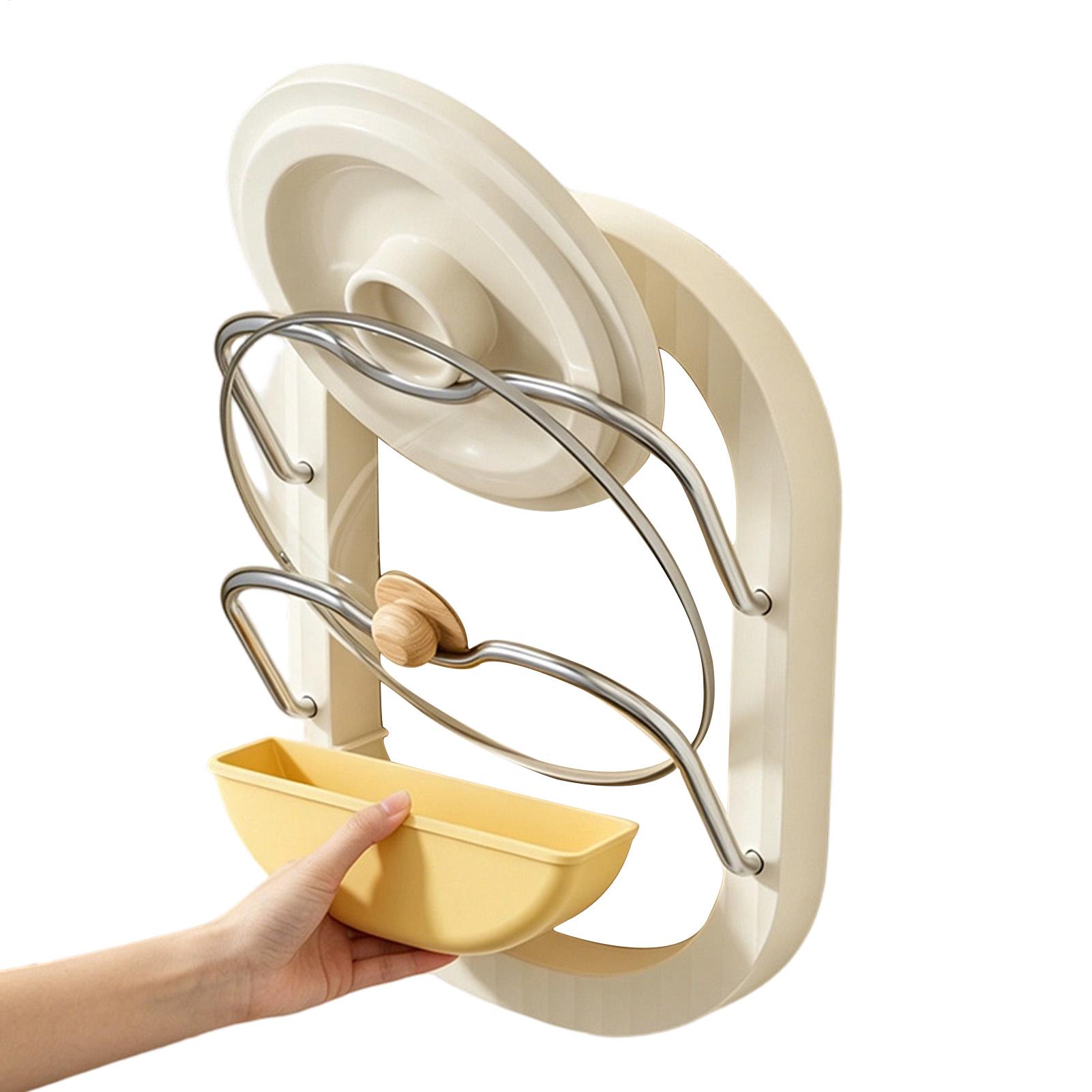 Kitchen Cabinet Baking Organizer - Tencere kapağı rafı 2 katmanlı duvara