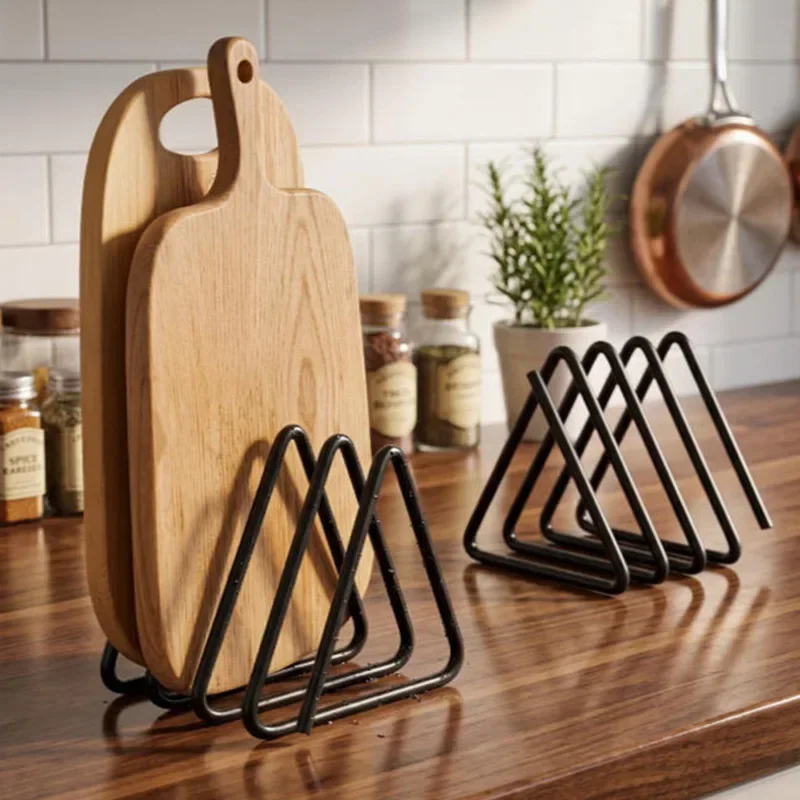 Kitchen Cabinet Baking Organizer - Üçgen Kesme Tahtası Saklama Rafı Yerden