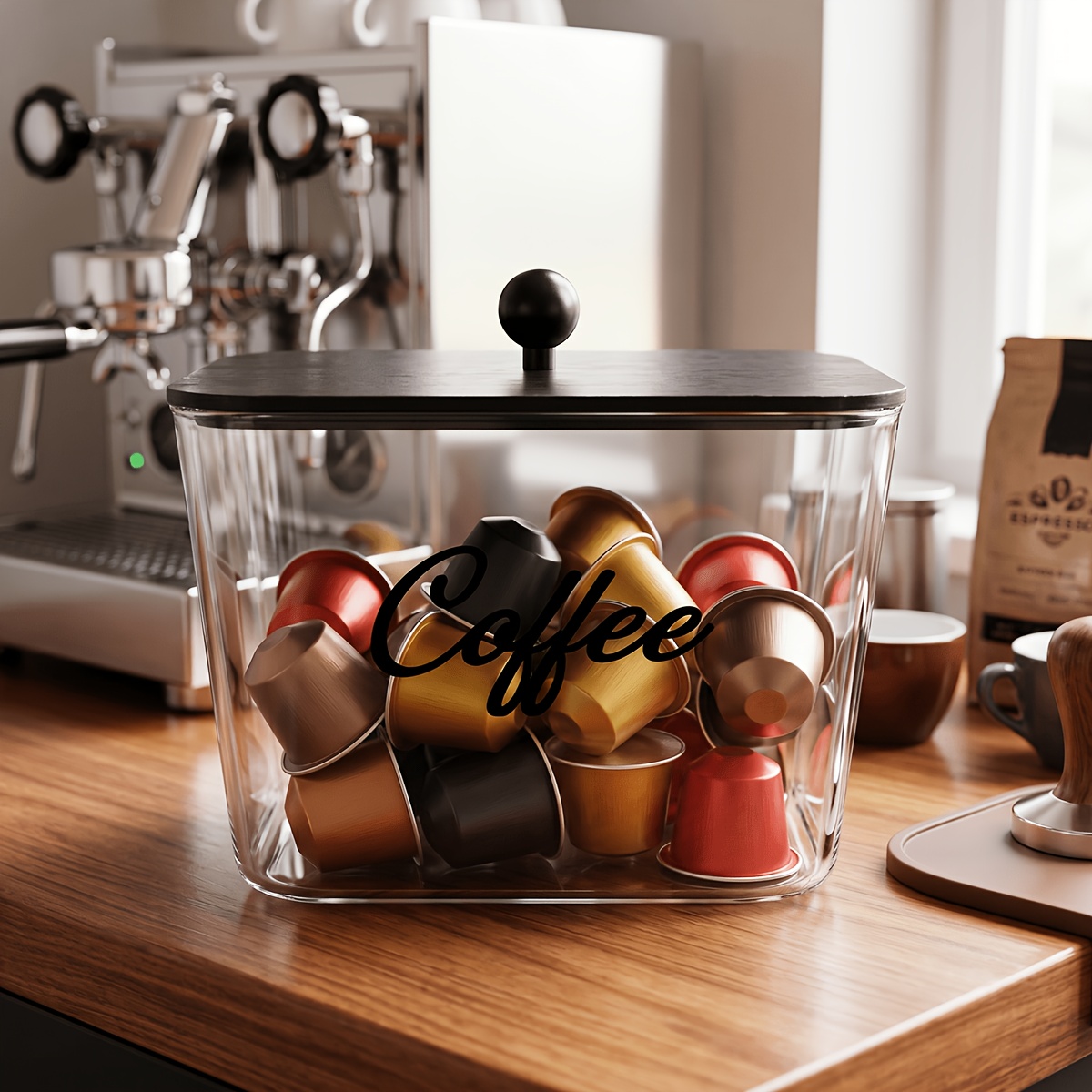 Kitchen Baking Tray Organizer - Kapaklı Kahve Kapsülü Tutucu Plastik Saklama