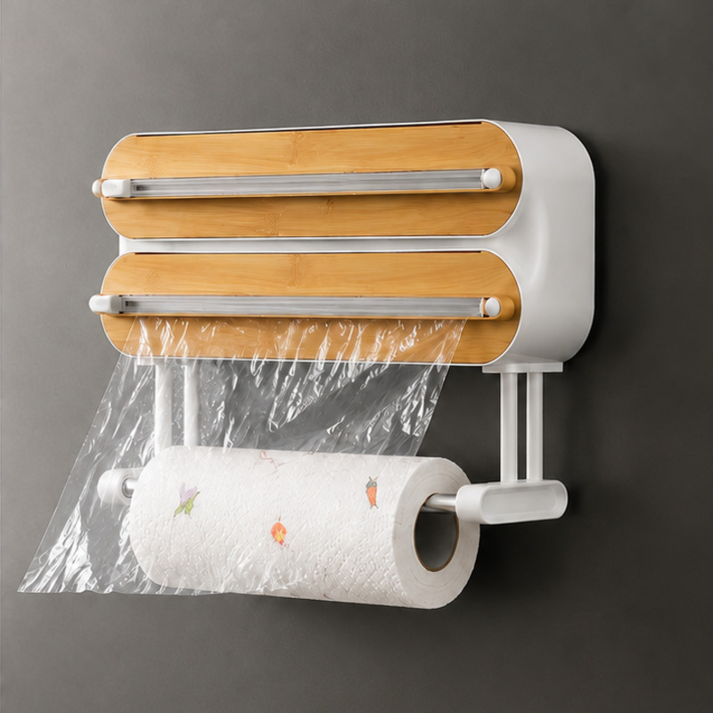 Kitchen Baking Tray Organizer - Manyetik Gıda Sarma Filmi Kesici, Yapışkan