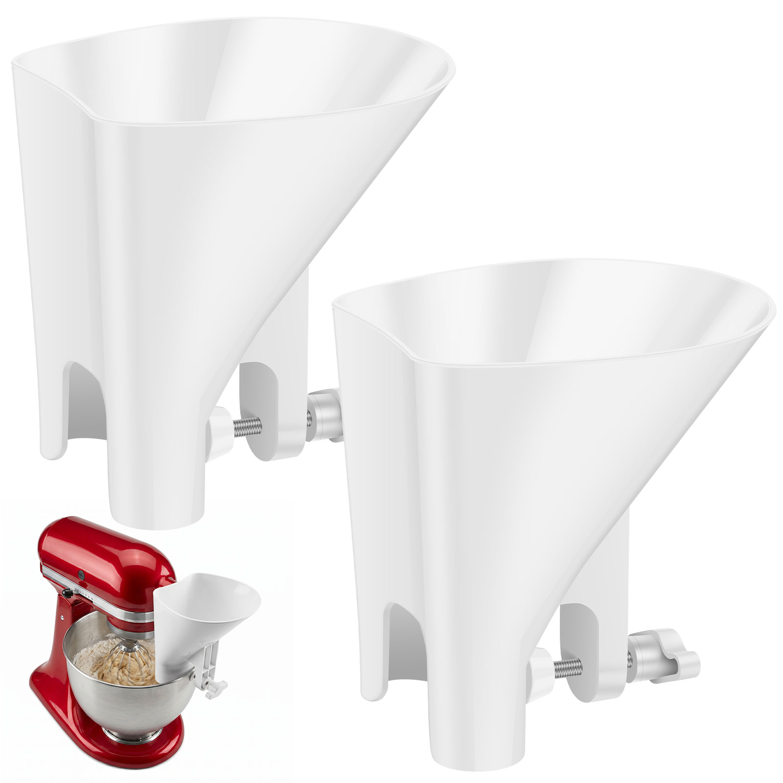 Kitchen Baking Mixer - Dökülmeye Karşı Koruyucu Un Hunisi, 4.5-7
