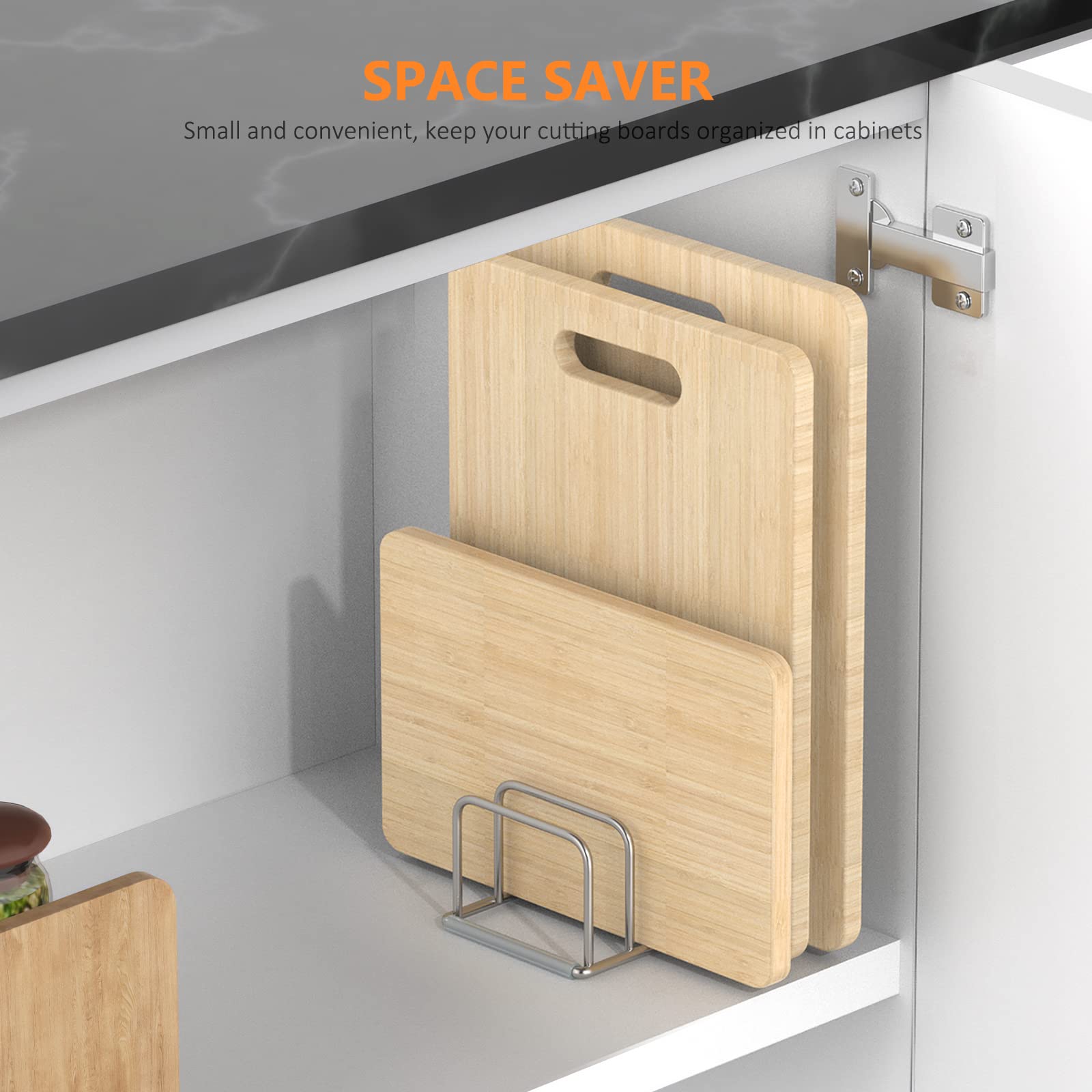 Kitchen Cabinet Baking Organizer - Mutfak Dolabı Düzenleyici, Çelik Tencere Tutucu,