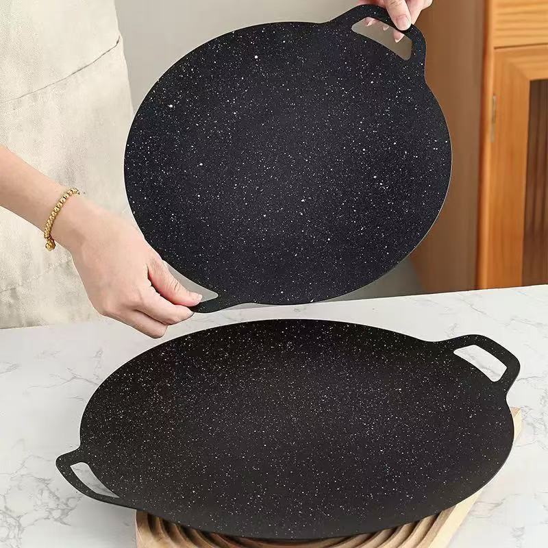 Kitchen Baking Tray Organiser - İnce Kore Izgara Tavası, Yuvarlak Barbekü