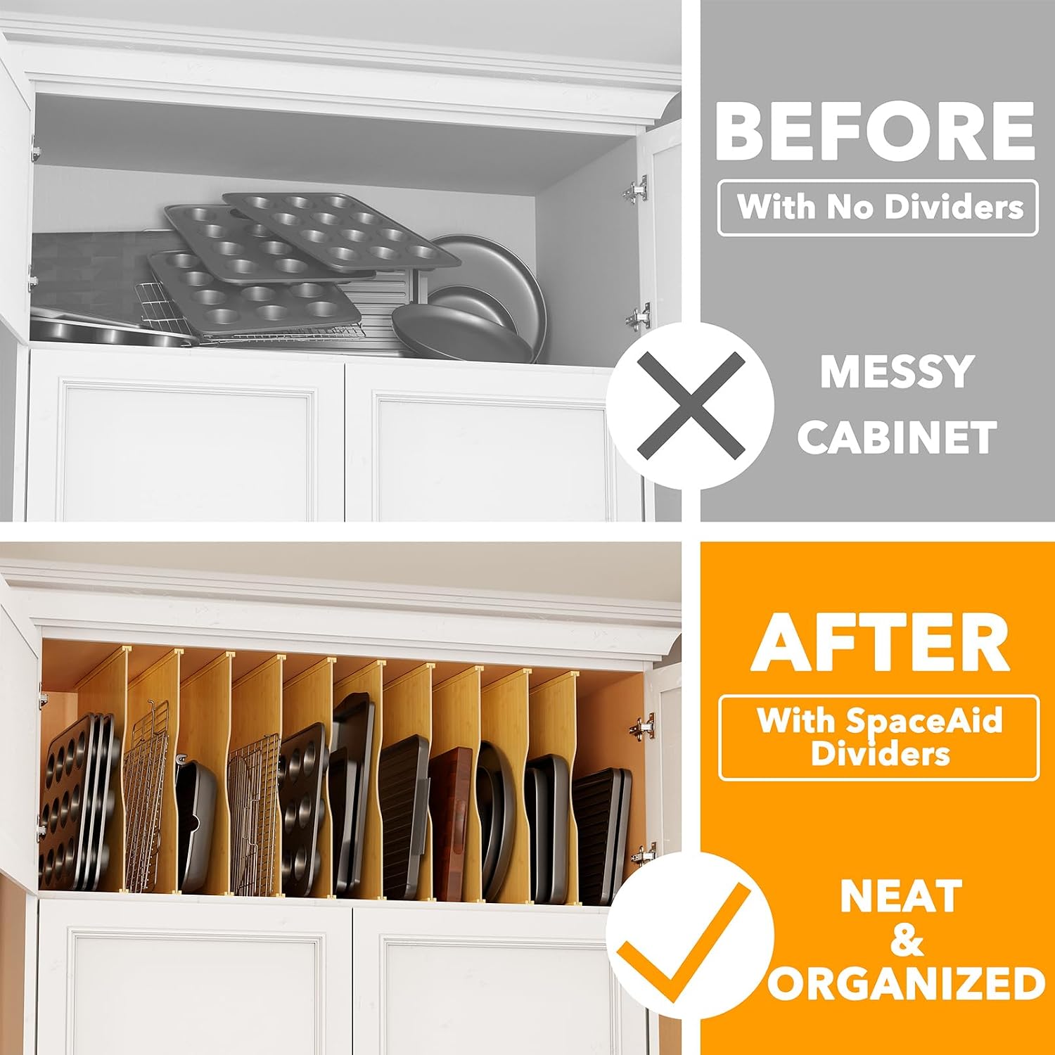 10'lu Paket Bambu Tepsi Bölücü - Kitchen Cabinet Baking Sheet Organizer incelemesi ve fiyatı