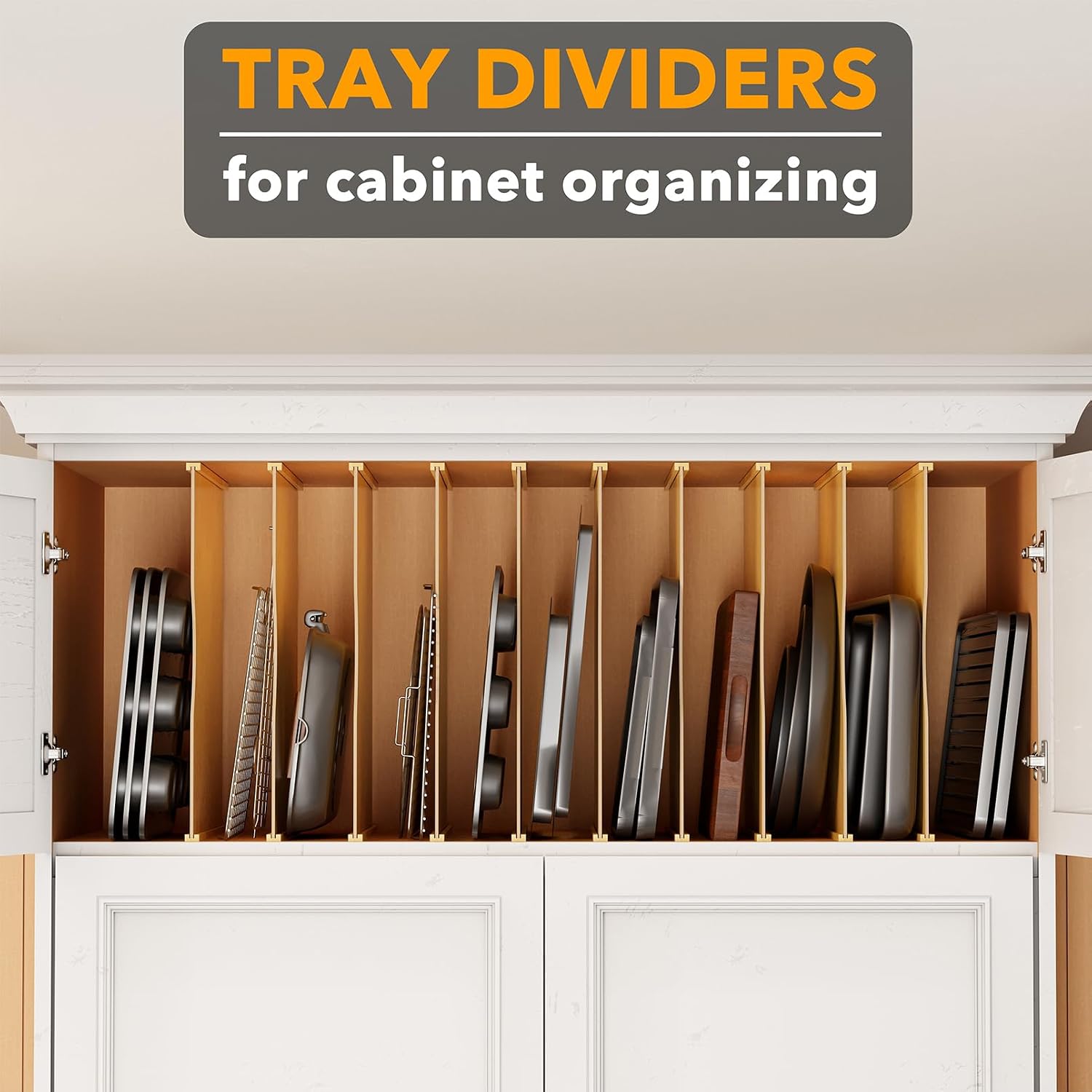 10'lu Paket Bambu Tepsi Bölücü - Kitchen Cabinet Baking Sheet Organizer incelemesi ve fiyatı